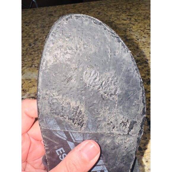 Handcrafted Leather Toe Ring Sandal Kwame B  8.5 Black Brown Sunburst Artsy Boho - Picture 3 of 11